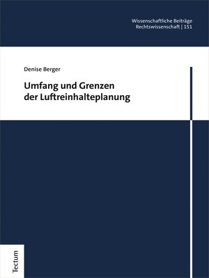 cover image of Umfang und Grenzen der Luftreinhalteplanung